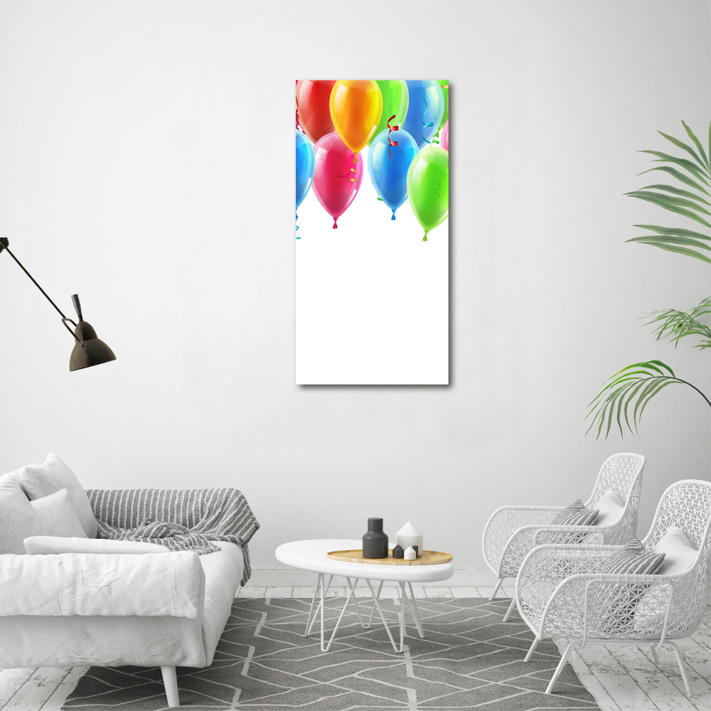Foto obraz na szkle pionowy Kolorowe balony