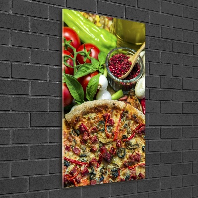 Fotoobraz szklany na ścianę do salonu pionowy Pizza