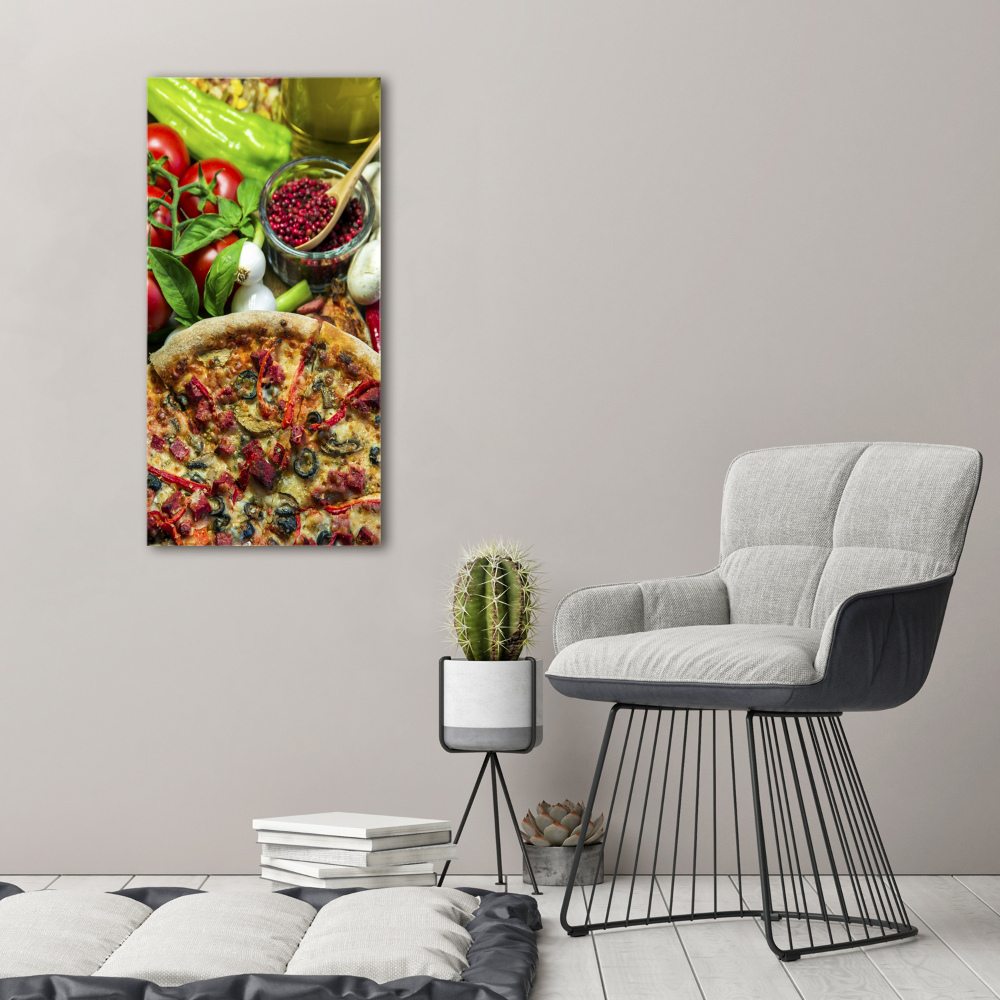 Fotoobraz szklany na ścianę do salonu pionowy Pizza
