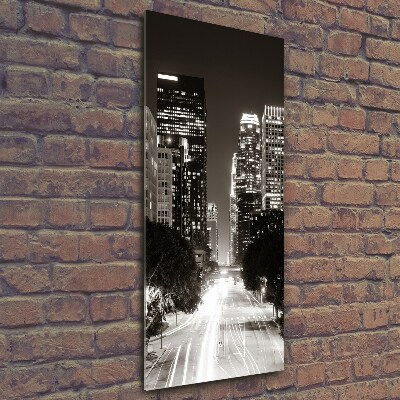 Foto obraz szklany pionowy Los Angeles nocą