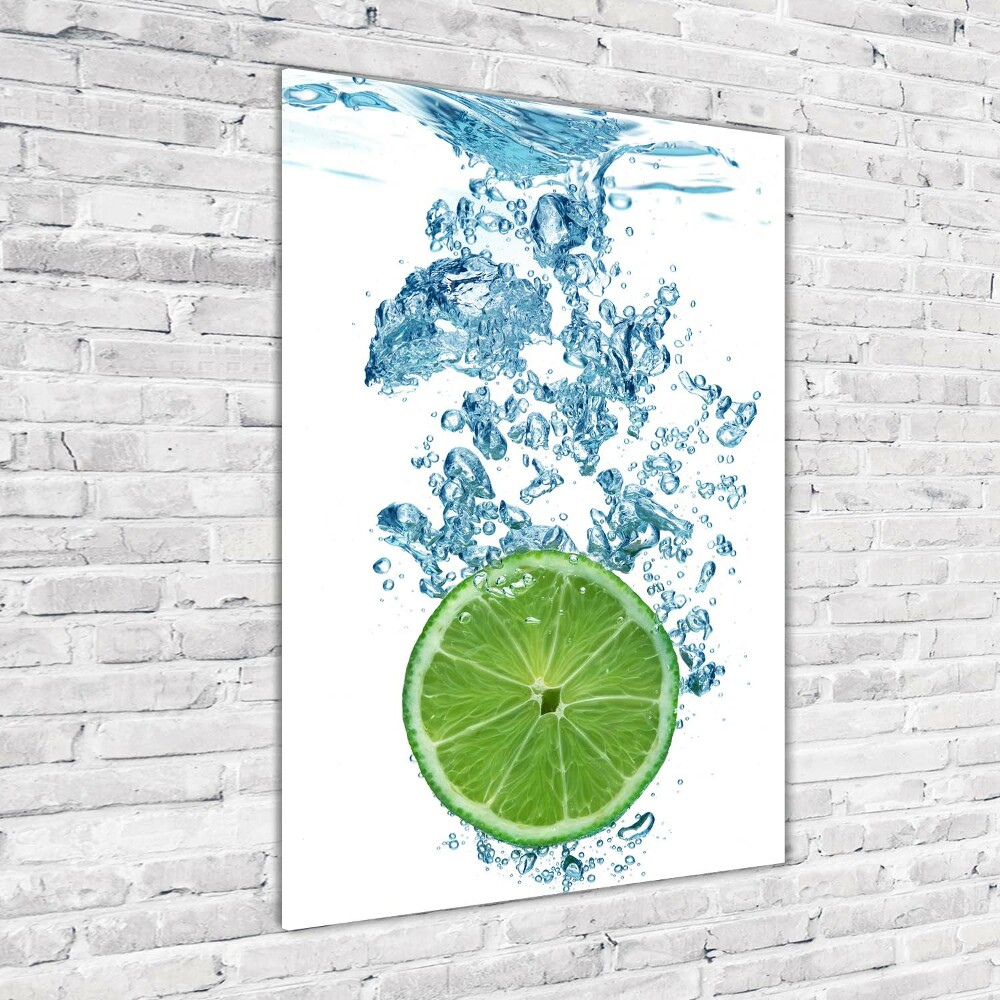 Foto obraz szklany pionowy Limonka pod wodą