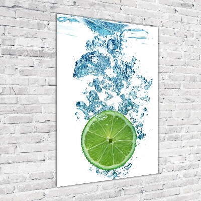 Foto obraz szklany pionowy Limonka pod wodą