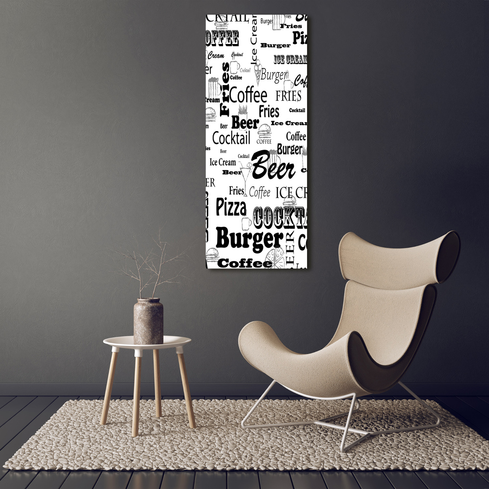 Foto obraz na szkle pionowy Menu w restauracji