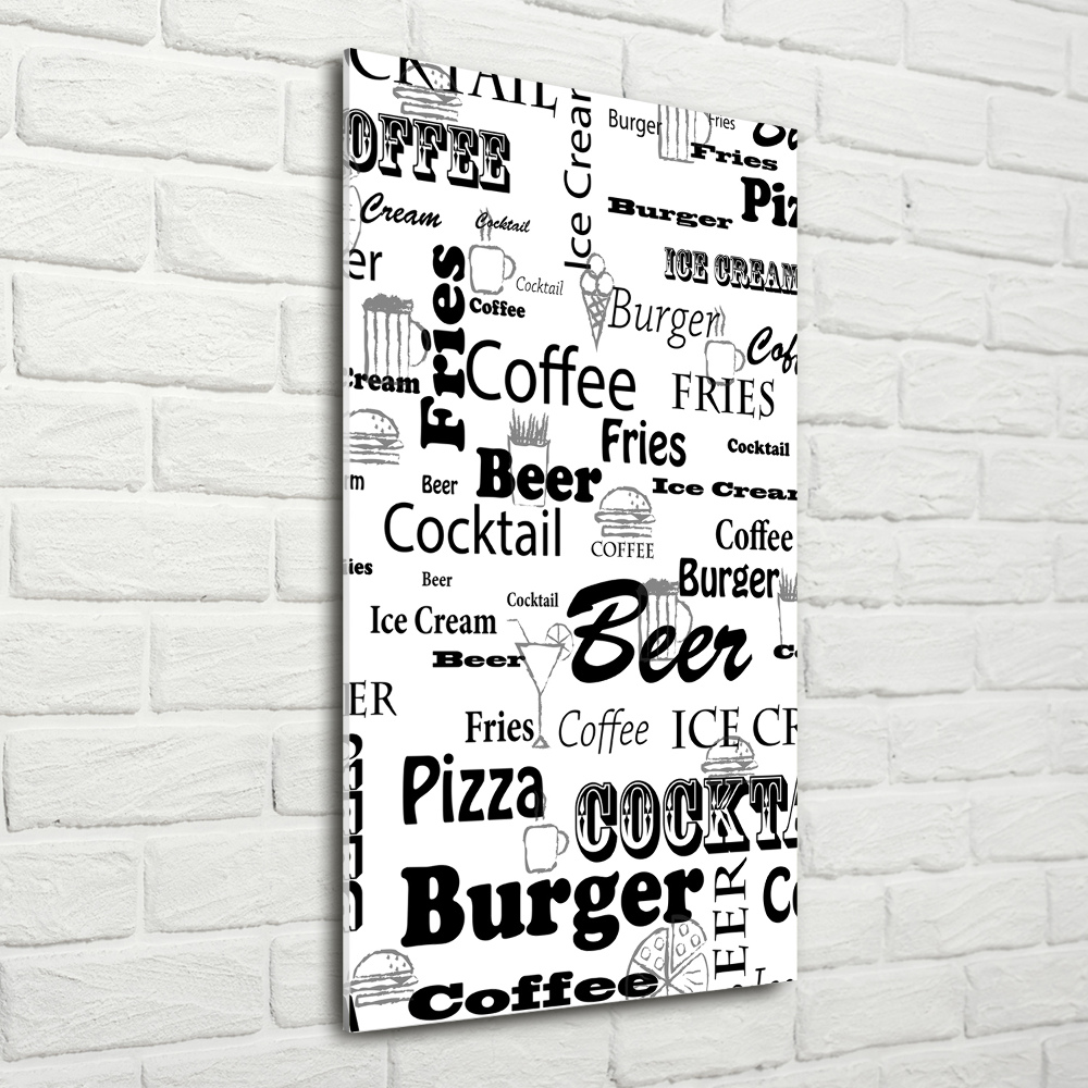 Foto obraz na szkle pionowy Menu w restauracji