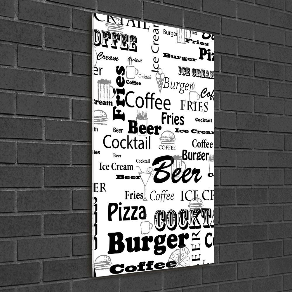 Foto obraz na szkle pionowy Menu w restauracji