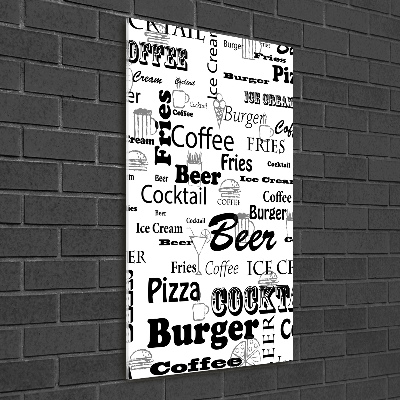 Foto obraz na szkle pionowy Menu w restauracji