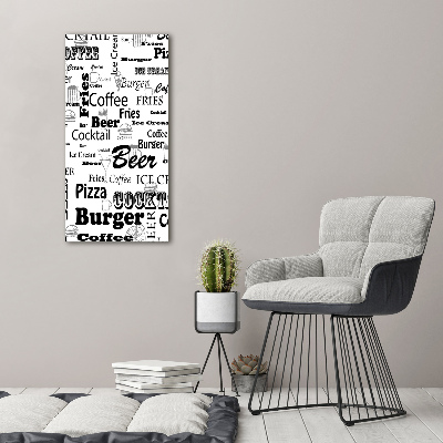Foto obraz na szkle pionowy Menu w restauracji