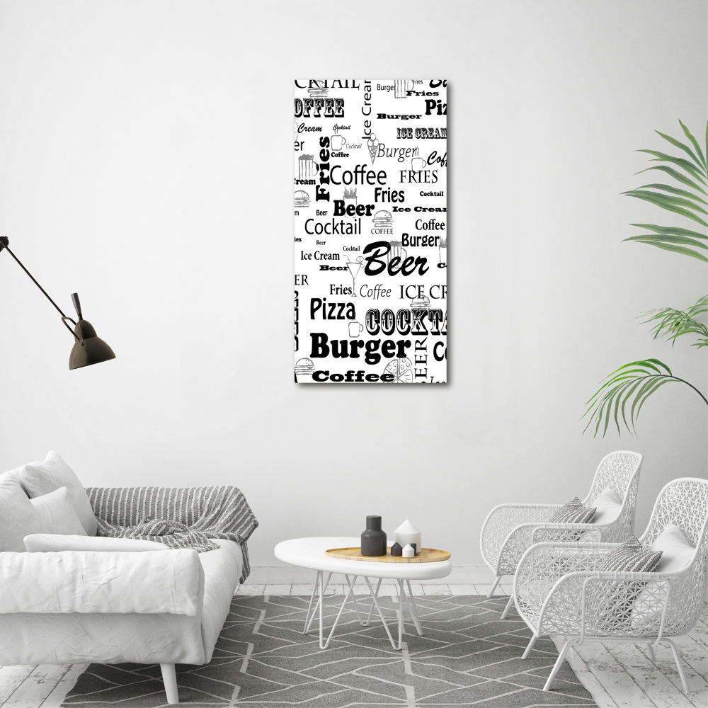 Foto obraz na szkle pionowy Menu w restauracji
