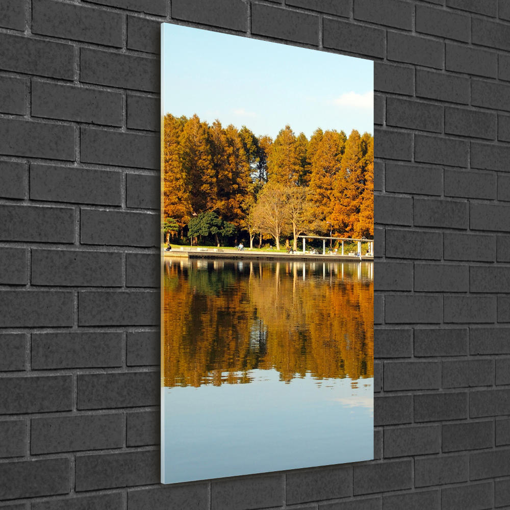 Foto obraz szkło hartowane pionowy Park jesienią
