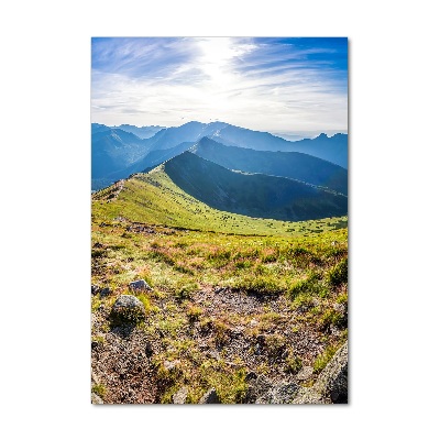 Fotoobraz szklany na ścianę do salonu pionowy Tatry