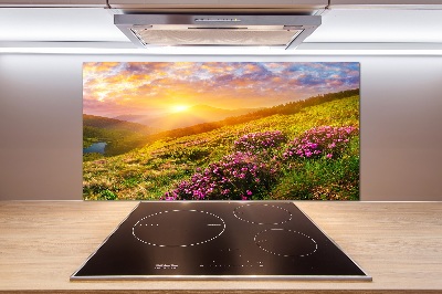 Panel do kuchni Zachód słońca góry