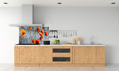 Panel dekor szkło Polne maki