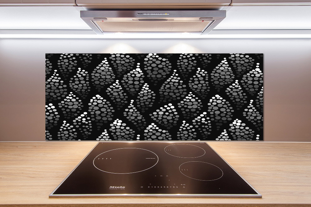 Panel lacobel Czarno-białe kropki