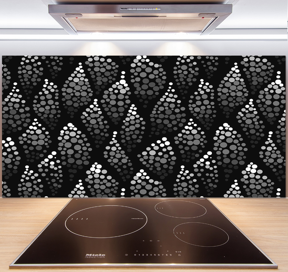 Panel lacobel Czarno-białe kropki