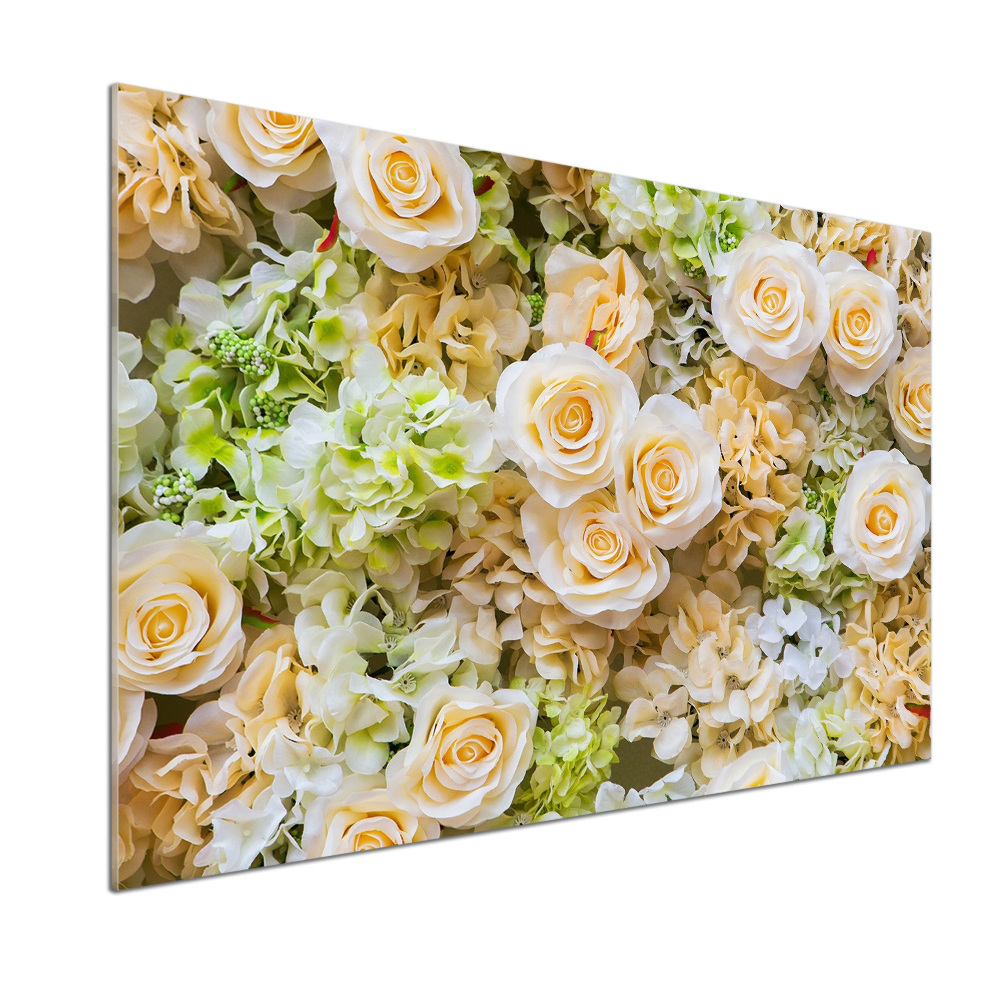 Panel szklany do kuchni Róże