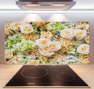 Panel szklany do kuchni Róże