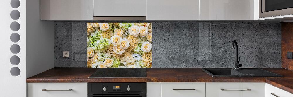 Panel szklany do kuchni Róże