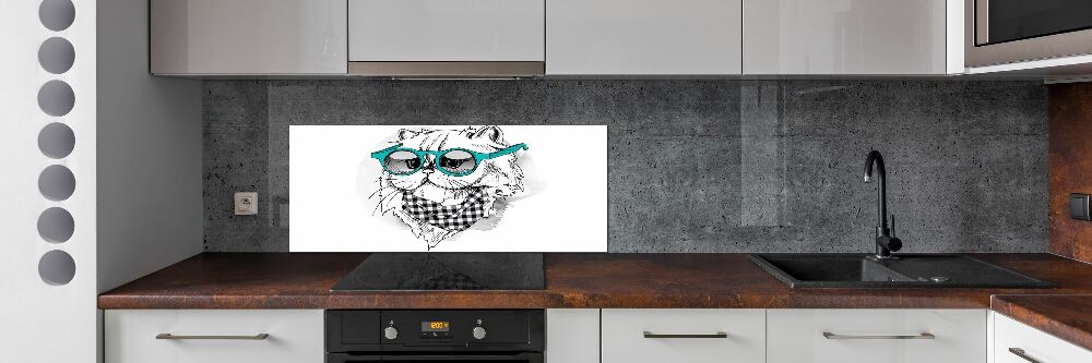 Panel do kuchni Kot w okularach