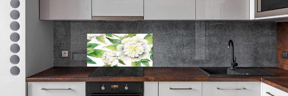 Panel szklany do kuchni Piwonie