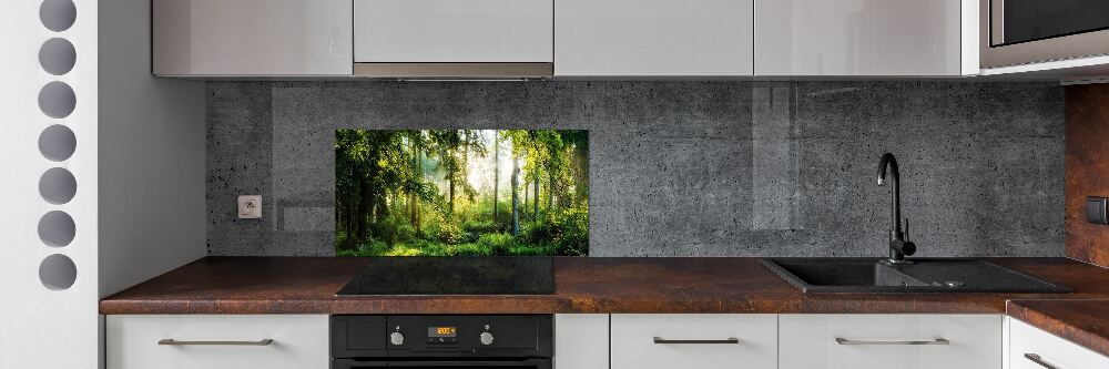 Panel do kuchni Poranne słońce las