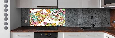 Panel do kuchni Ptak i ornamenty