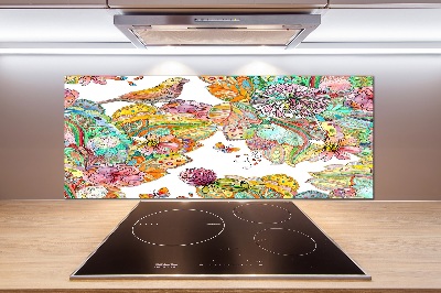 Panel do kuchni Ptak i ornamenty