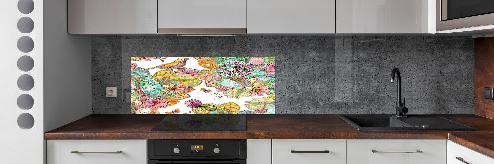 Panel do kuchni Ptak i ornamenty