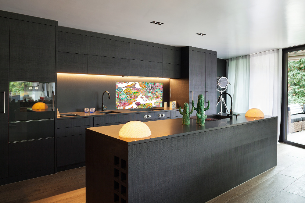 Panel do kuchni Ptak i ornamenty