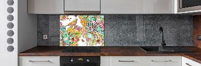Panel do kuchni Ptak i ornamenty