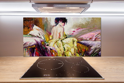 Panel do kuchni Półnaga kobieta