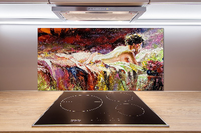 Panel do kuchni Leżąca kobieta