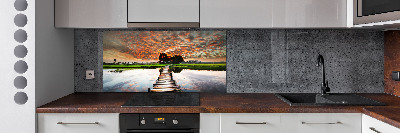 Panel do kuchni Drewniany most