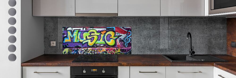 Panel lacobel Graffiti na ścianie