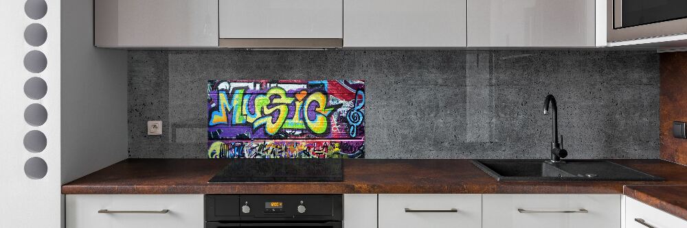 Panel lacobel Graffiti na ścianie