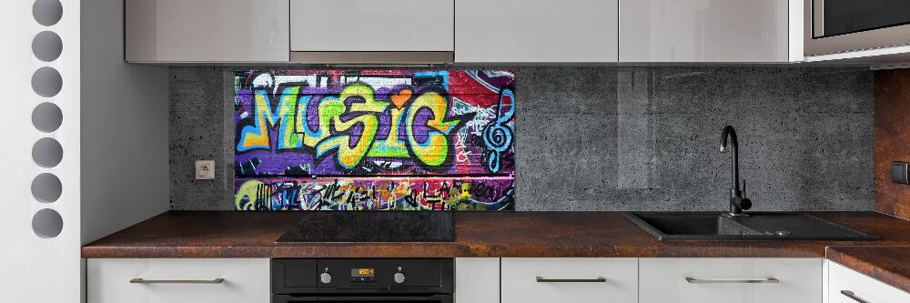 Panel lacobel Graffiti na ścianie