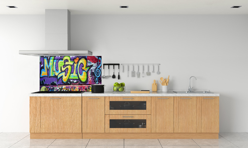 Panel lacobel Graffiti na ścianie