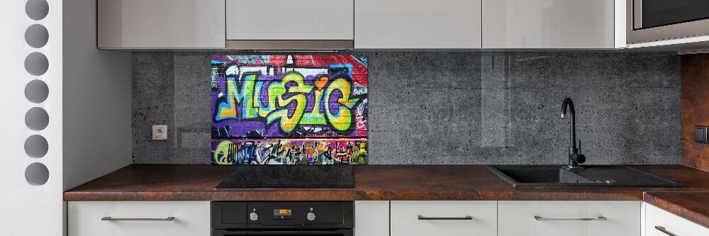 Panel lacobel Graffiti na ścianie