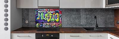 Panel lacobel Graffiti na ścianie