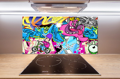 Panel między meble w kuchni Graffiti