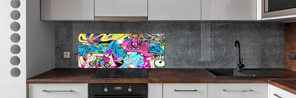 Panel między meble w kuchni Graffiti