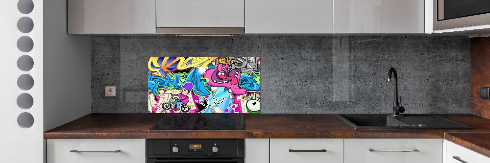 Panel między meble w kuchni Graffiti