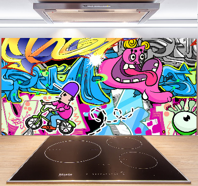 Panel między meble w kuchni Graffiti