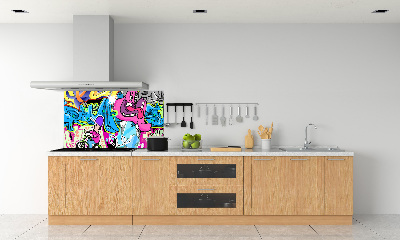 Panel między meble w kuchni Graffiti