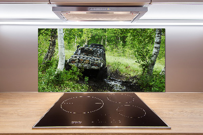Panel dekor szkło Jeep w lesie