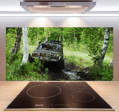 Panel dekor szkło Jeep w lesie