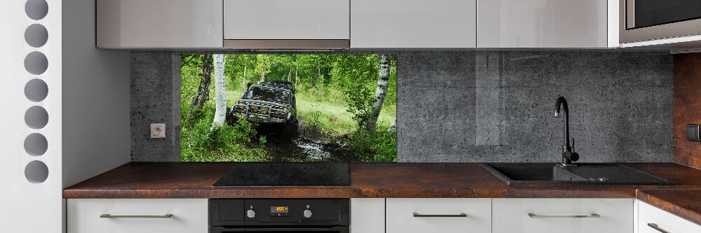 Panel dekor szkło Jeep w lesie