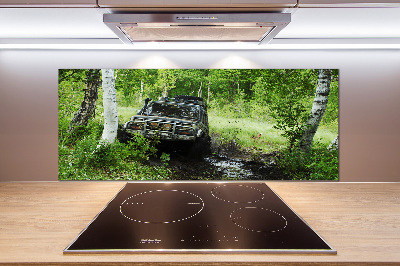 Panel dekor szkło Jeep w lesie
