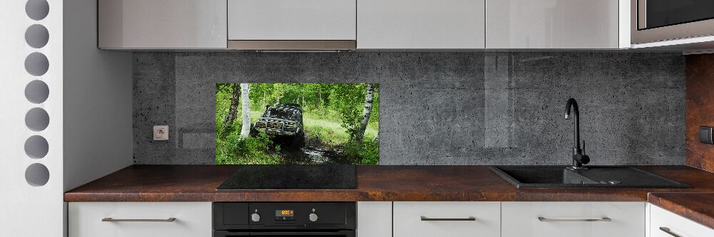 Panel dekor szkło Jeep w lesie