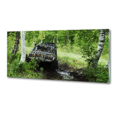 Panel dekor szkło Jeep w lesie