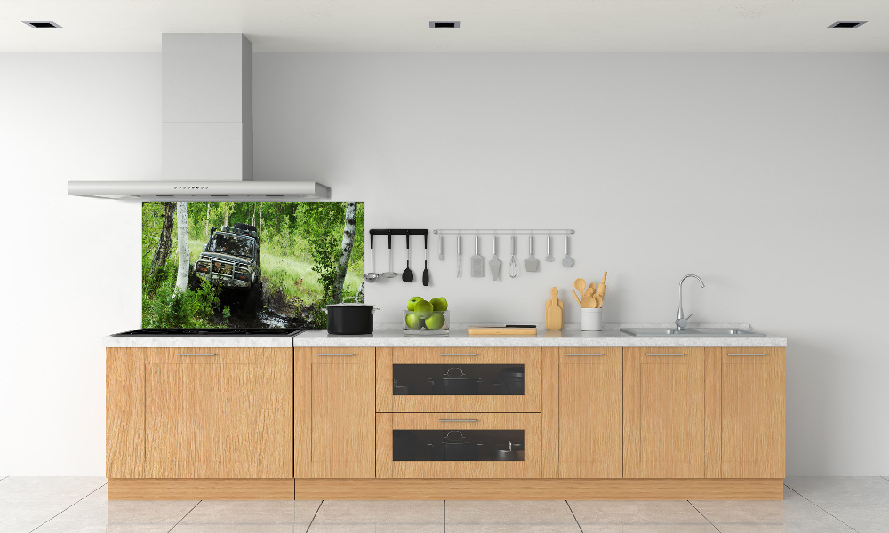Panel dekor szkło Jeep w lesie